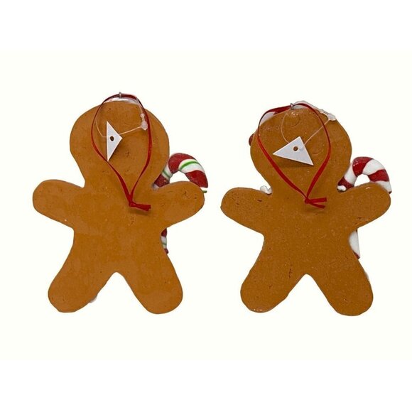 Gingerbread Peppermint Cookies 5 Inch Candy Cane Boy Girl Ornament Candyland Lot - Picture 5 of 8